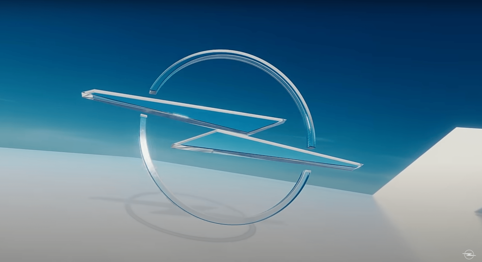 Animación de crystal del nuevo logo de Opel 2023