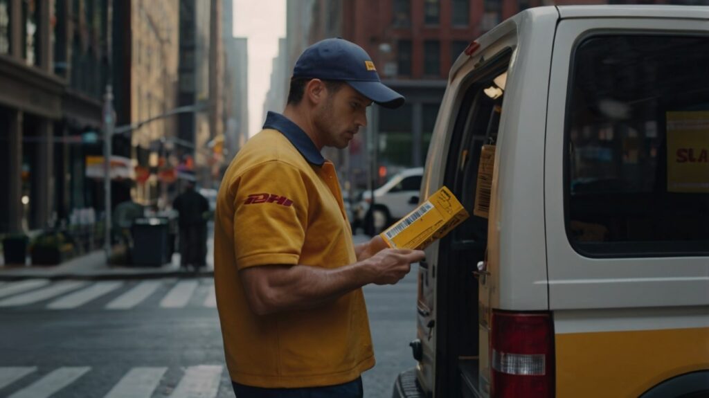 Courier de un servicio de paquetería