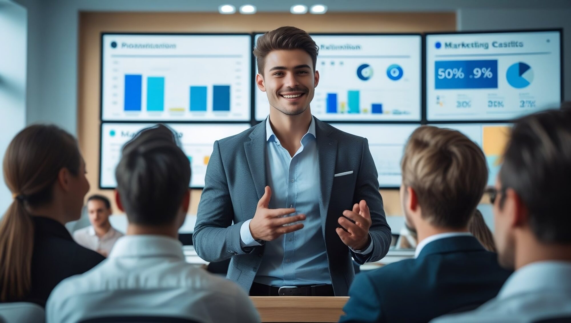 marketer entregando reporte KPIs