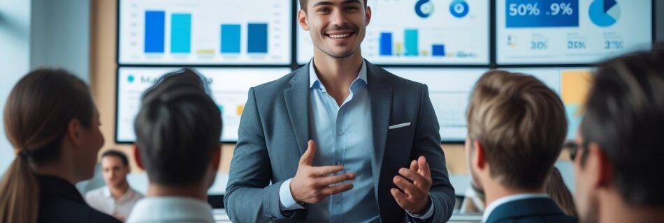 marketer entregando reporte KPIs