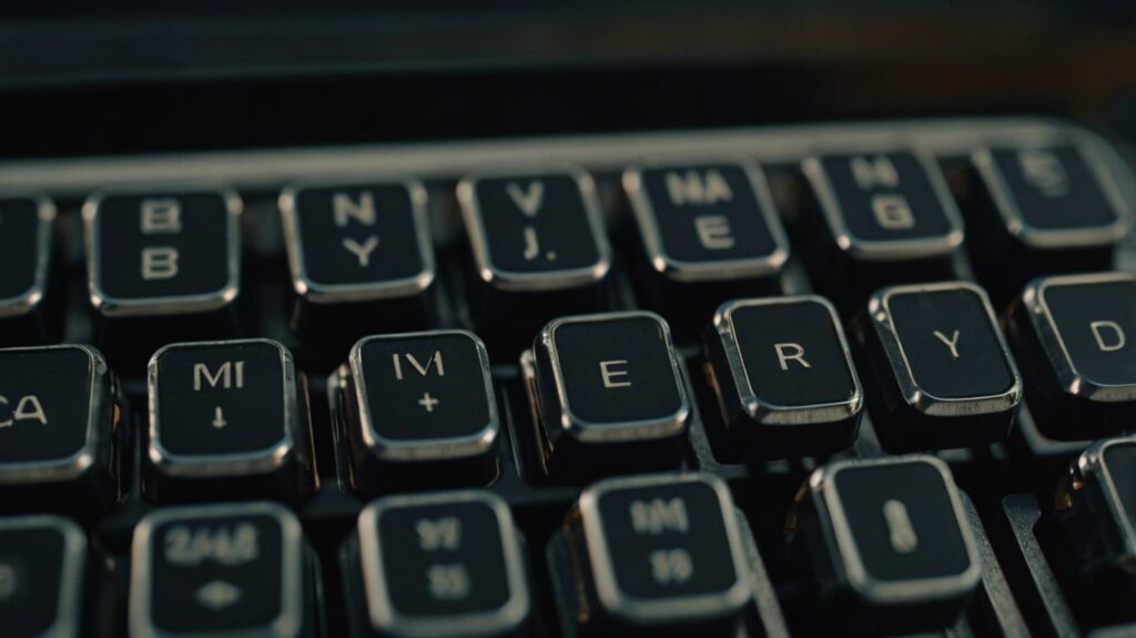 Acercamiento a las teclas de una maquina de escribir vintage