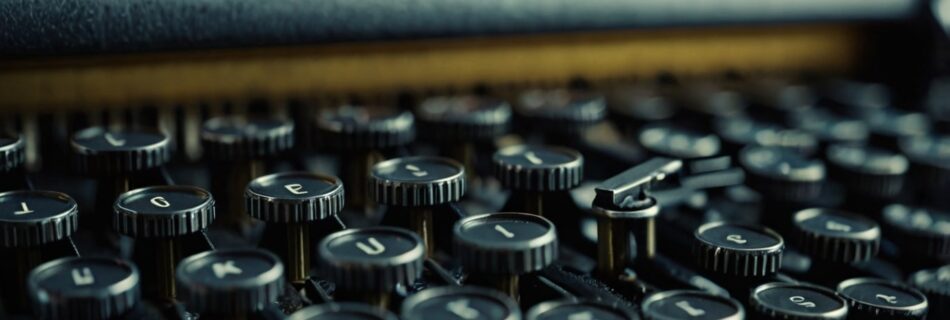 Acercamiento a las teclas de una maquina de escribir vintage