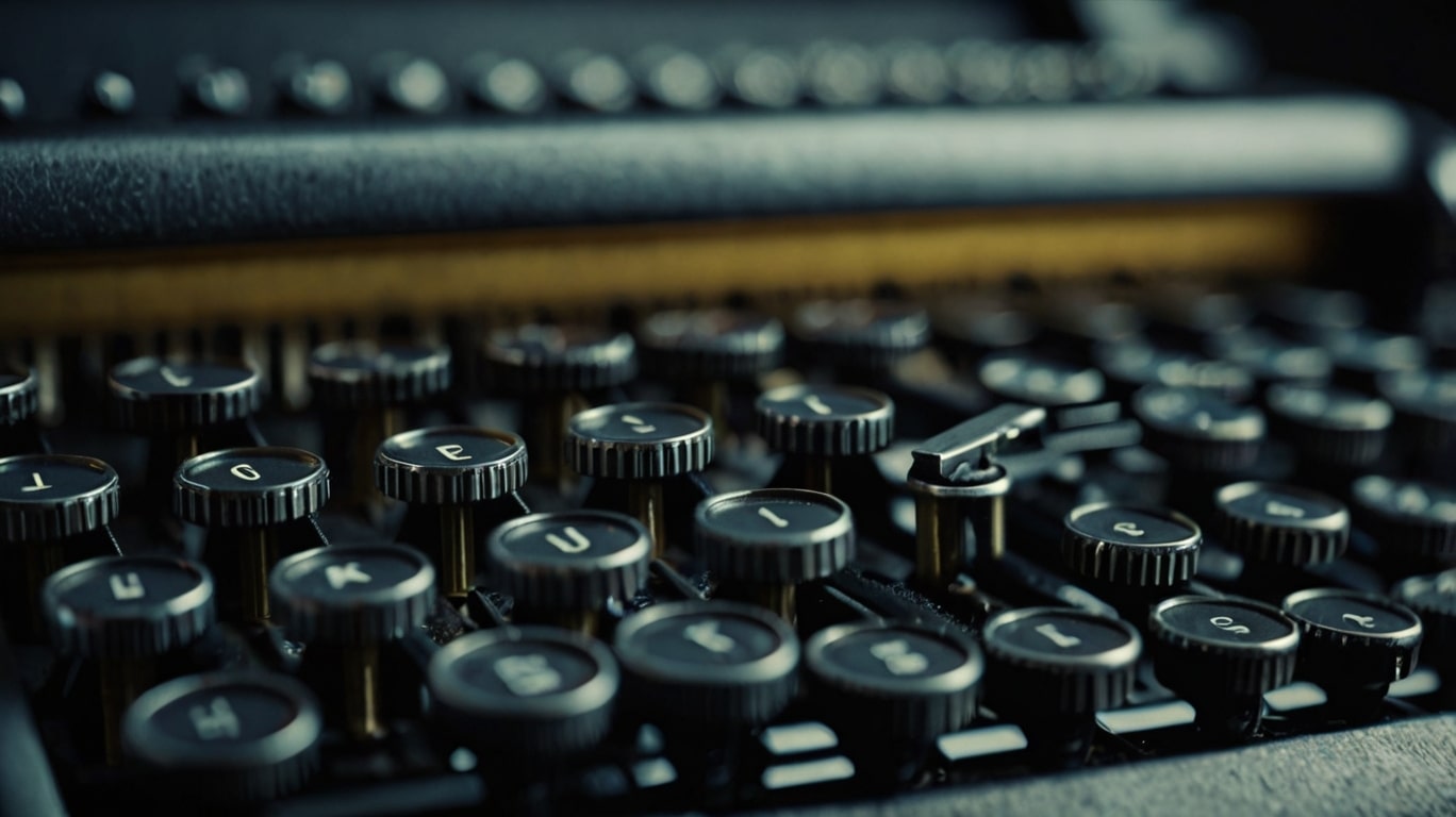 Acercamiento a las teclas de una maquina de escribir vintage