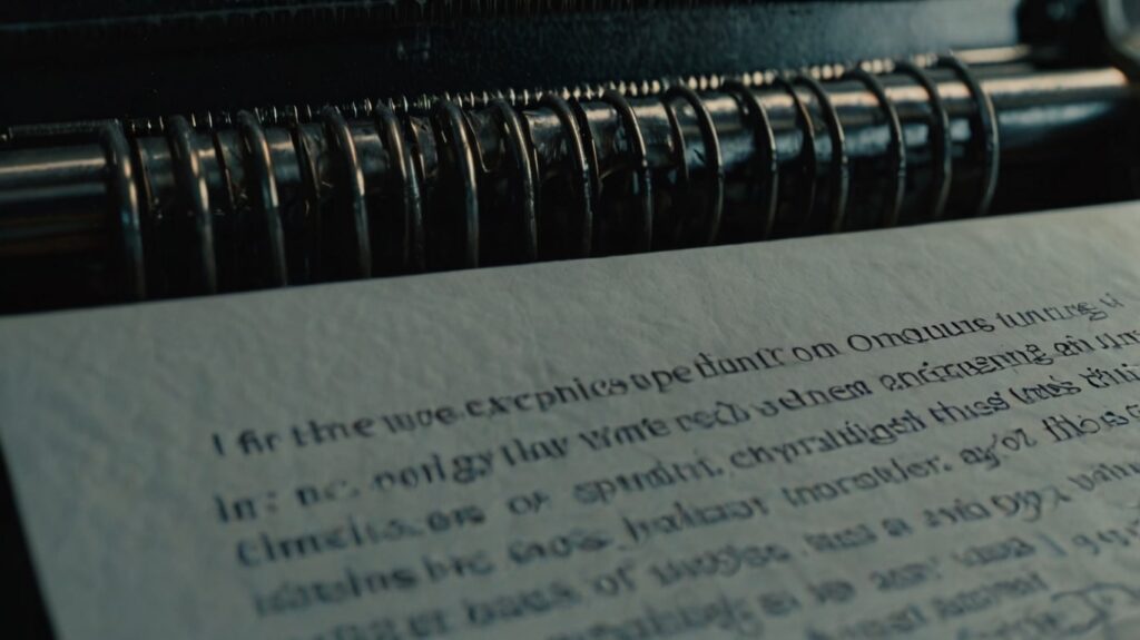 Acercamiento a página escrita en maquina de escribir