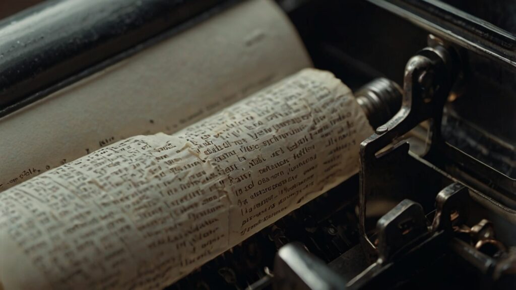 Acercamiento a papel escrito en maquina de escribir