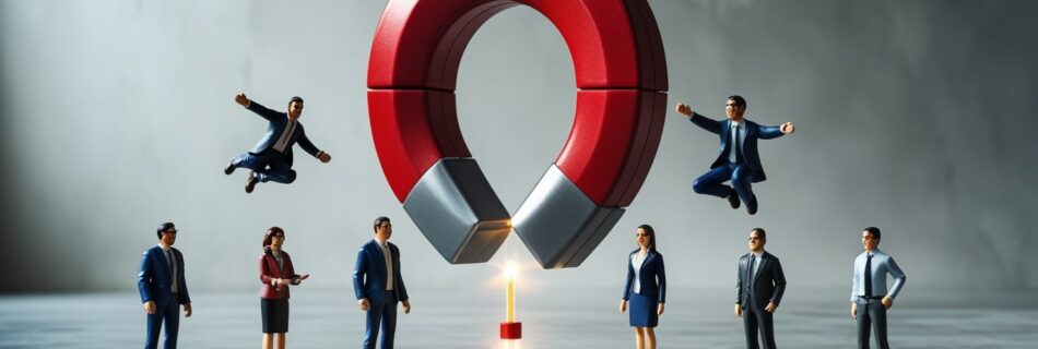 Enorme imán atrayendo clientes