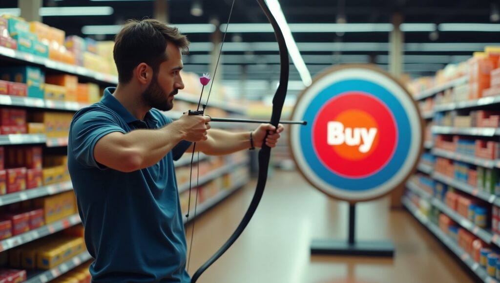 hombre disparando directo al objetivo comprar