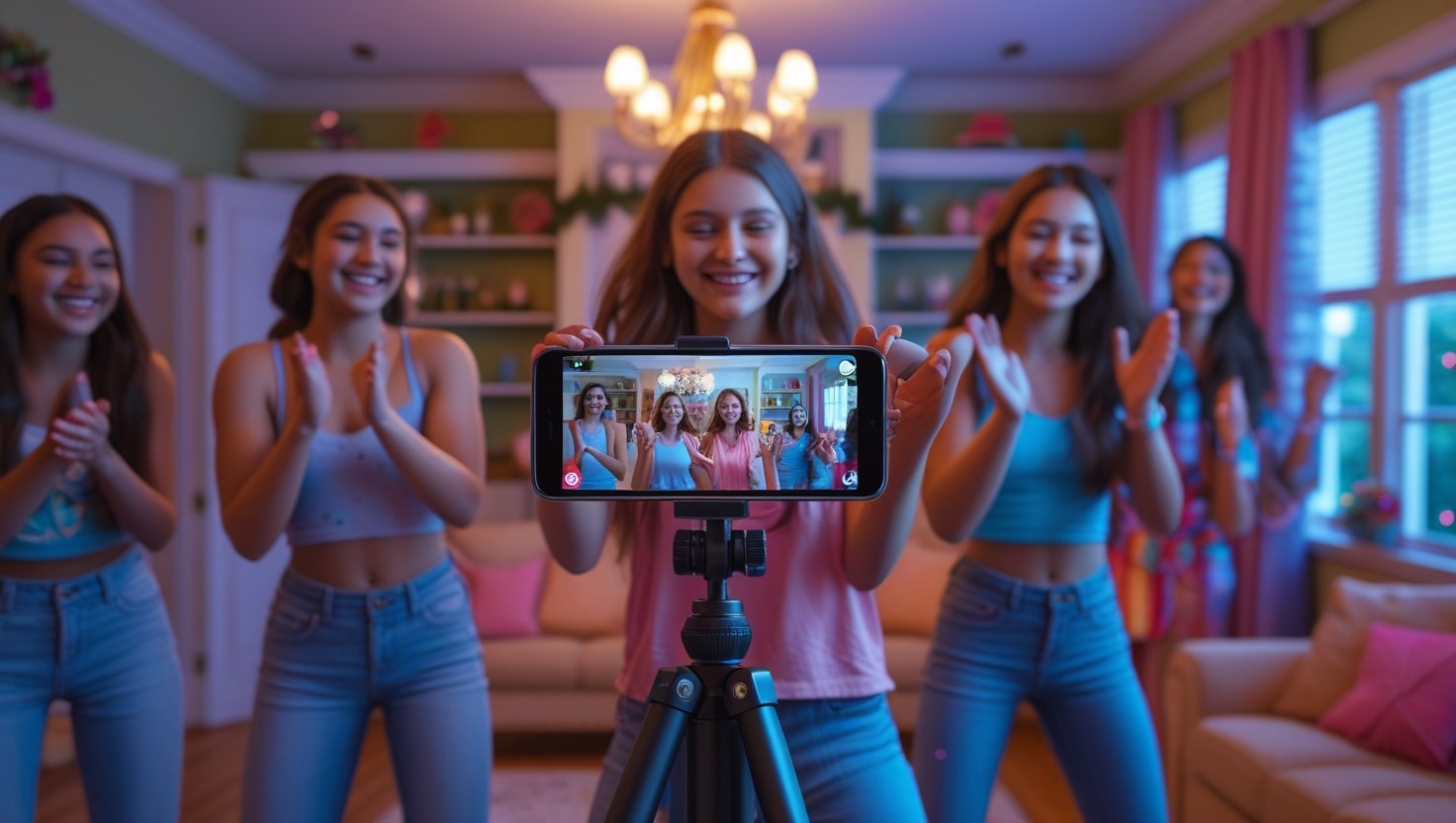 jovenes bailando en vivo en TikTok