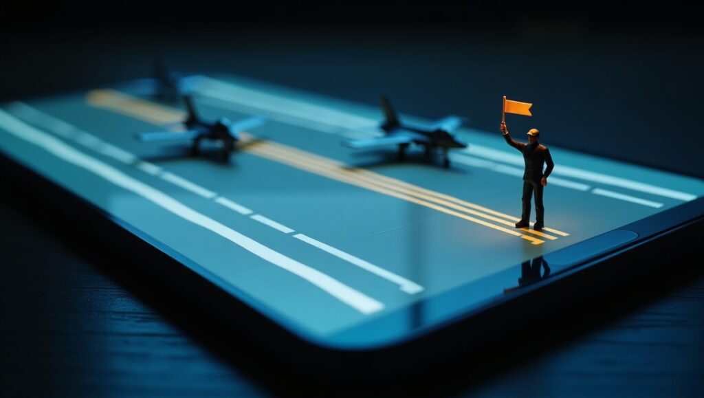 Aviones aterrizando en una página web