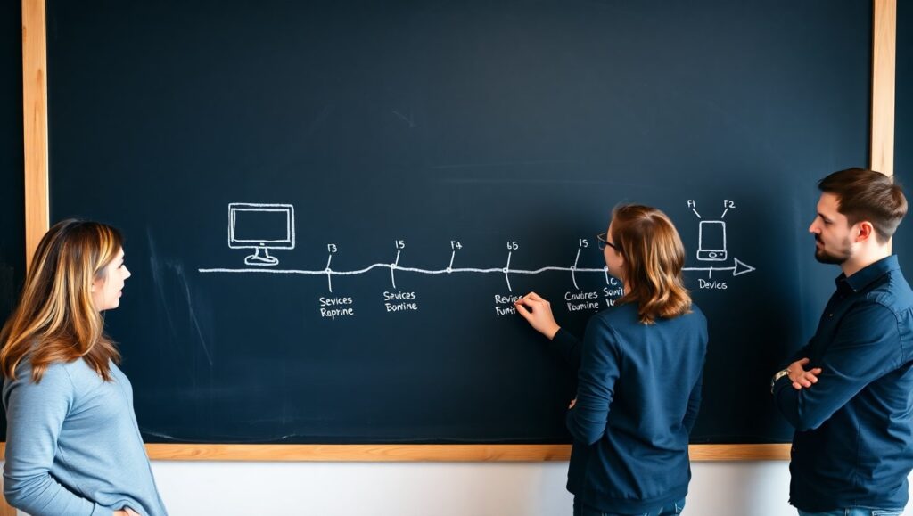 Equipo de marketing digital planteando una estrategia