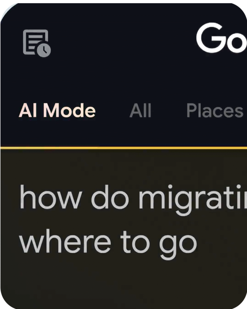 Imágenes de la interfaz del Modo AI de Google