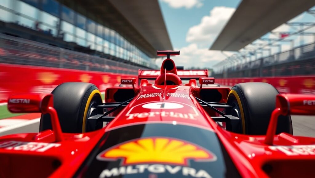 Acercamiento a automóvil de fórmula 1