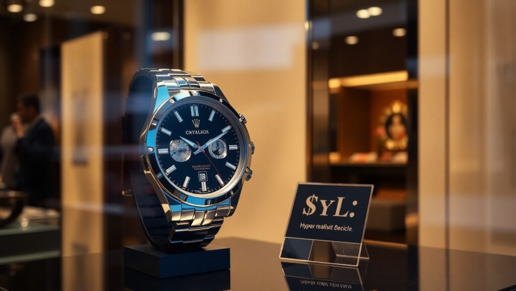 Reloj de lujo a la venta en escaparate