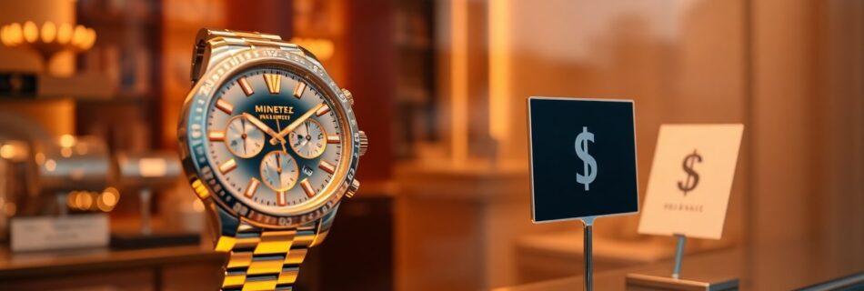 Reloj de lujo a la venta en escaparate