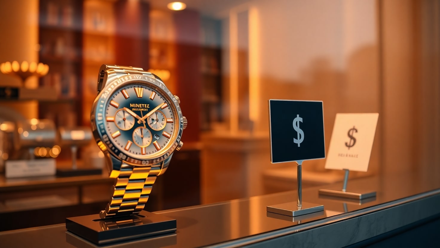 Reloj de lujo a la venta en escaparate