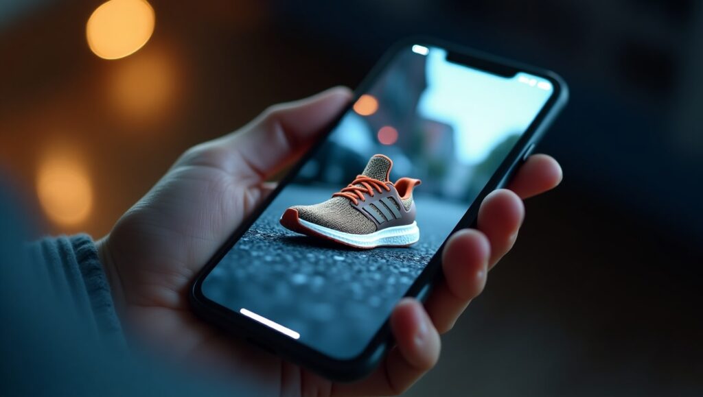 Tomando una foto de unos tenis para venderlos en redes sociales