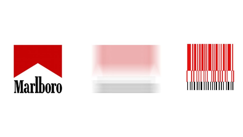 Logotipo de marlboro descomposición visual