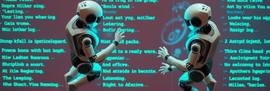 Robots de AI creando y escribiendo respuestas en el chat