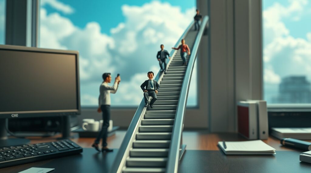 Empresarios y emprendedores subiendo y escalando con growth marketing