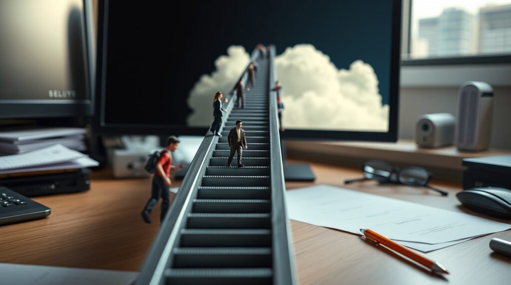 Empresarios y emprendedores subiendo y escalando con growth marketing