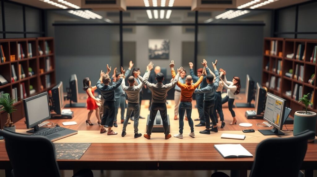 Equipo de marketing leal y comprometido