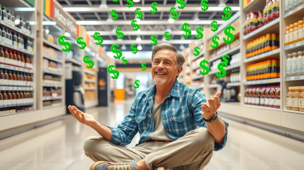 Hombre con lluvia de ventas