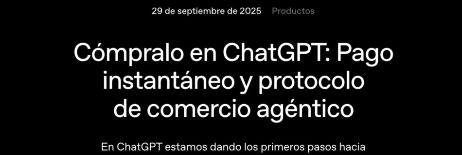 Pantalla de inicio de ChatGPT Instant Checkout
