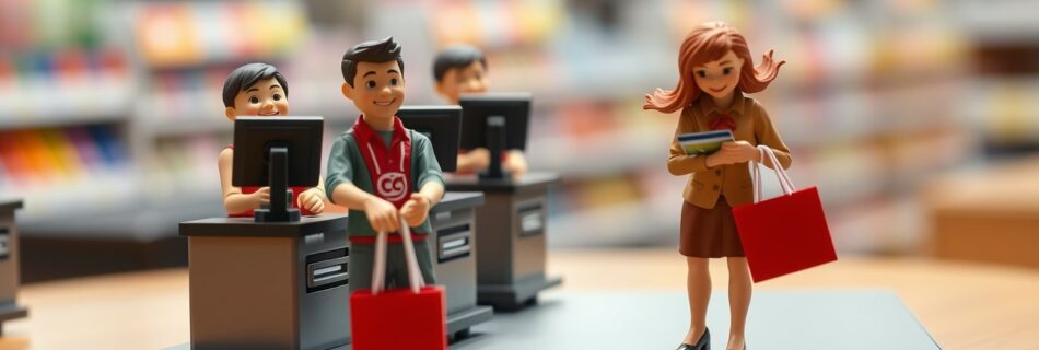 Pareja felices de compras