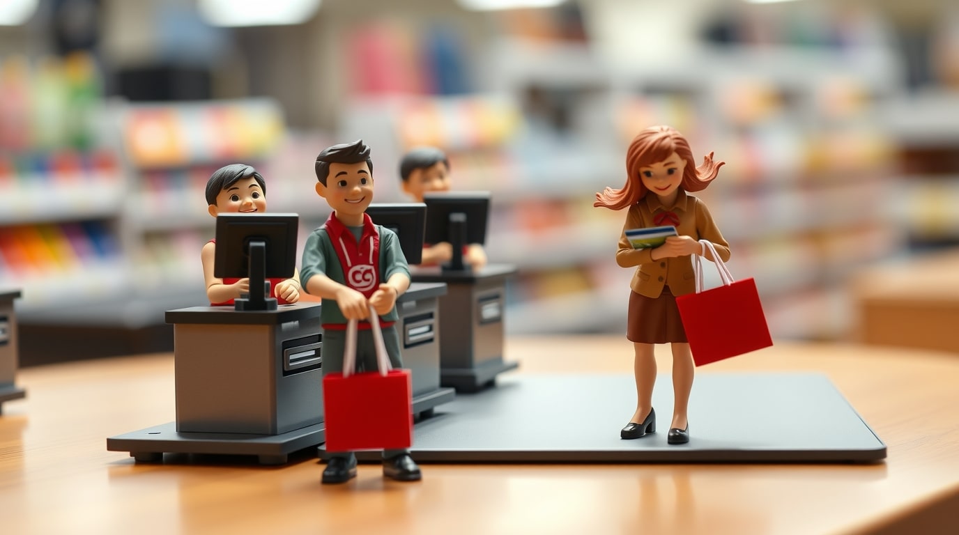 Pareja felices de compras
