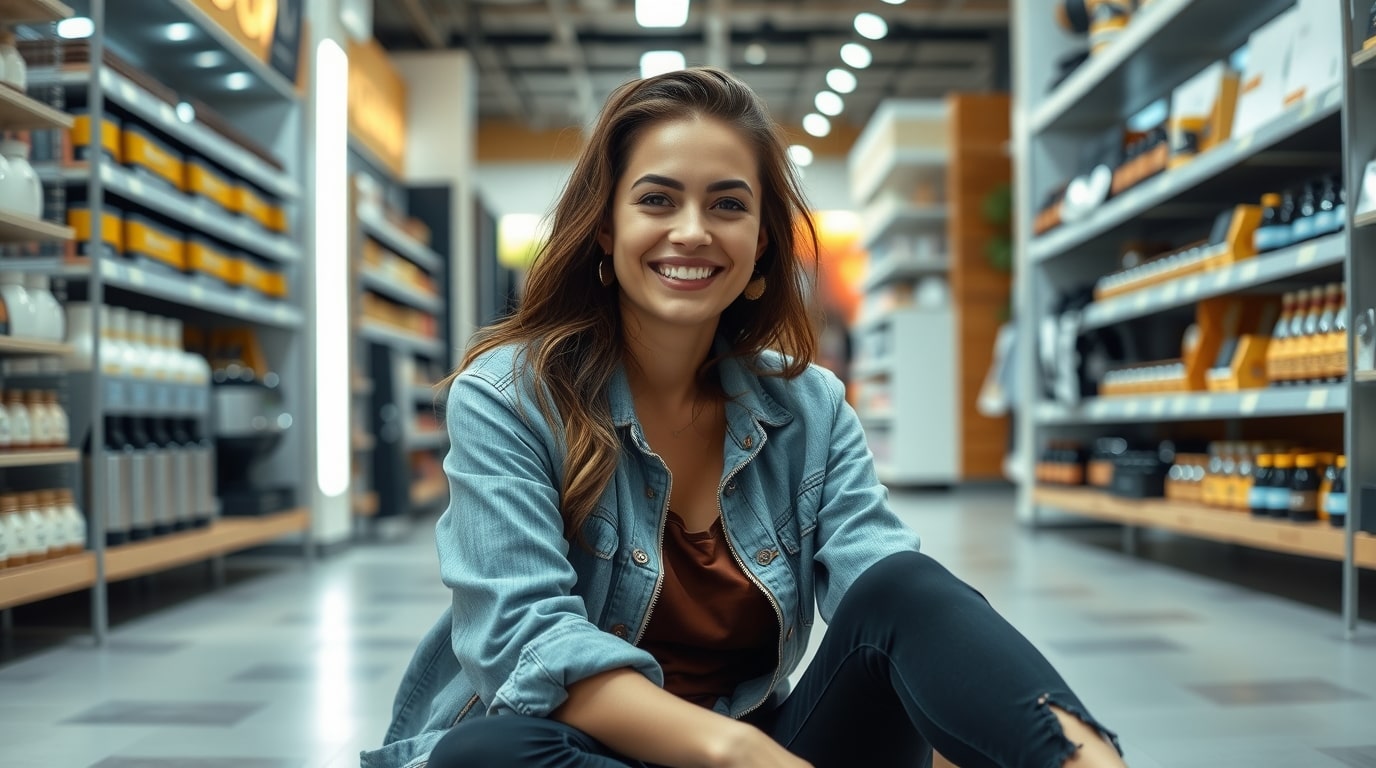Emprendedora feliz de crear su programa de afiliados