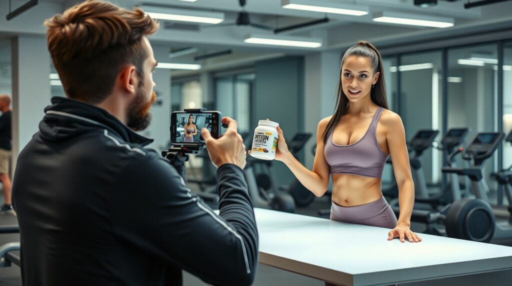 Influencer recomendando productos a su audiencia