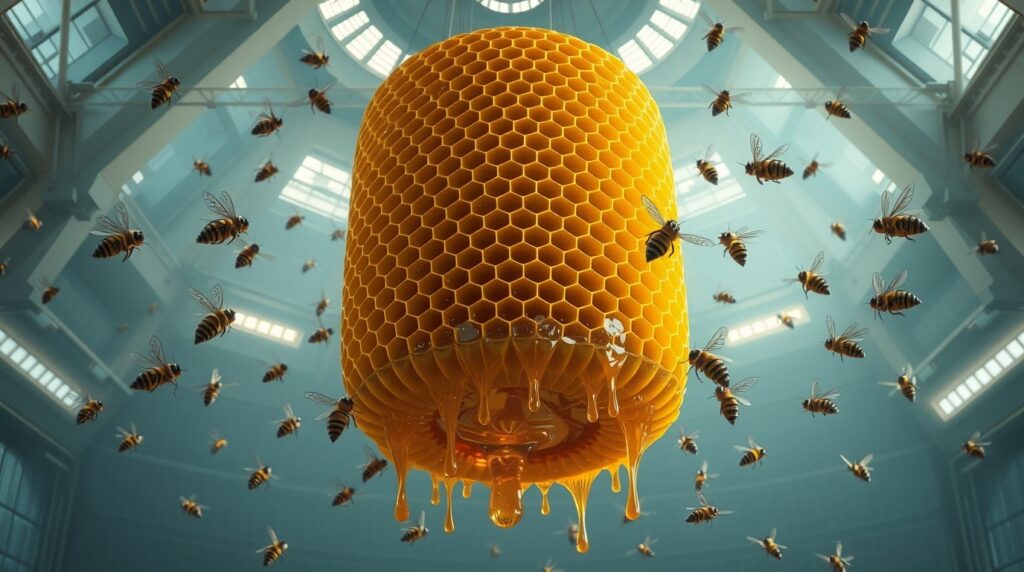 Abejas atraidas a la miel