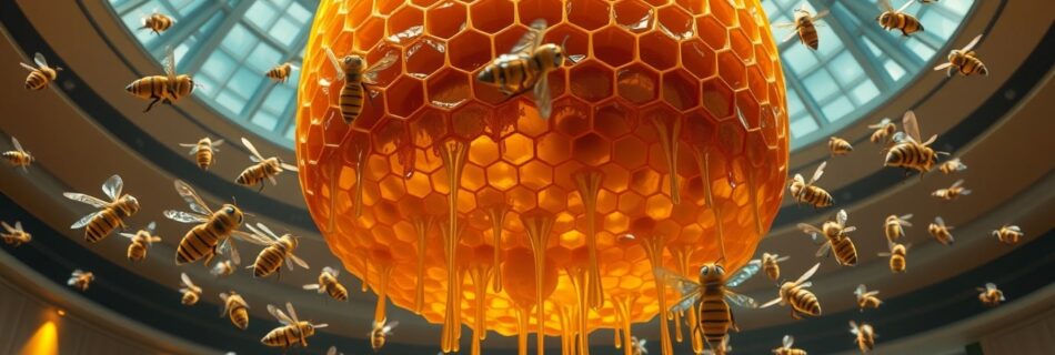 Abejas atraidas a la miel
