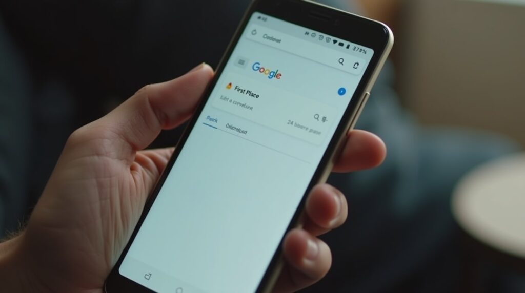 Resultados de búsqueda de Google en un smartphone