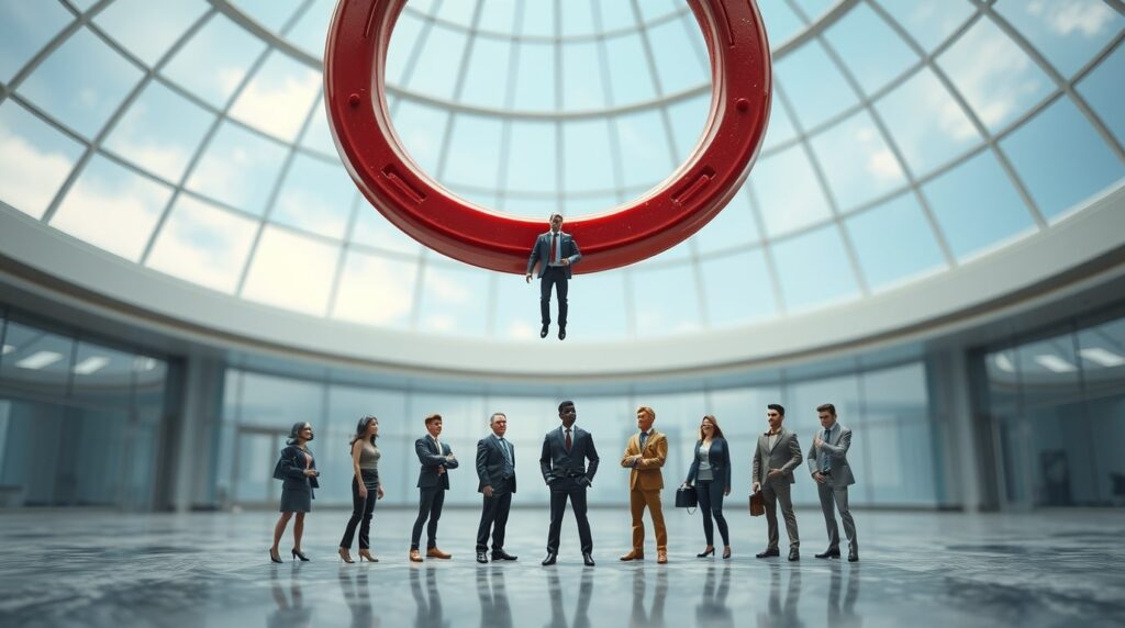 Magneto suspendido por el aire atrayendo leads inbound marketing