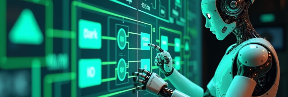 Androides de AI haciendo crawling de un sitio web y analizando la arquitectura web