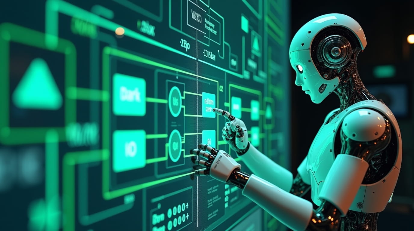 Androides de AI haciendo crawling de un sitio web y analizando la arquitectura web