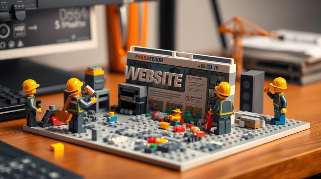Técnicos construyendo un sitio web desde la arquitectura del sitio