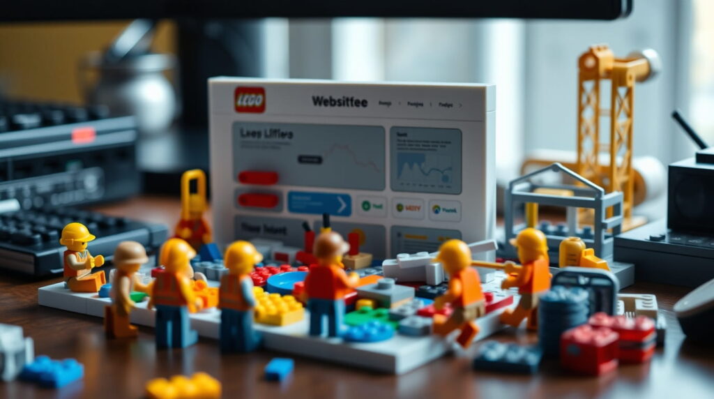 Técnicos construyendo un sitio web desde la arquitectura del sitio