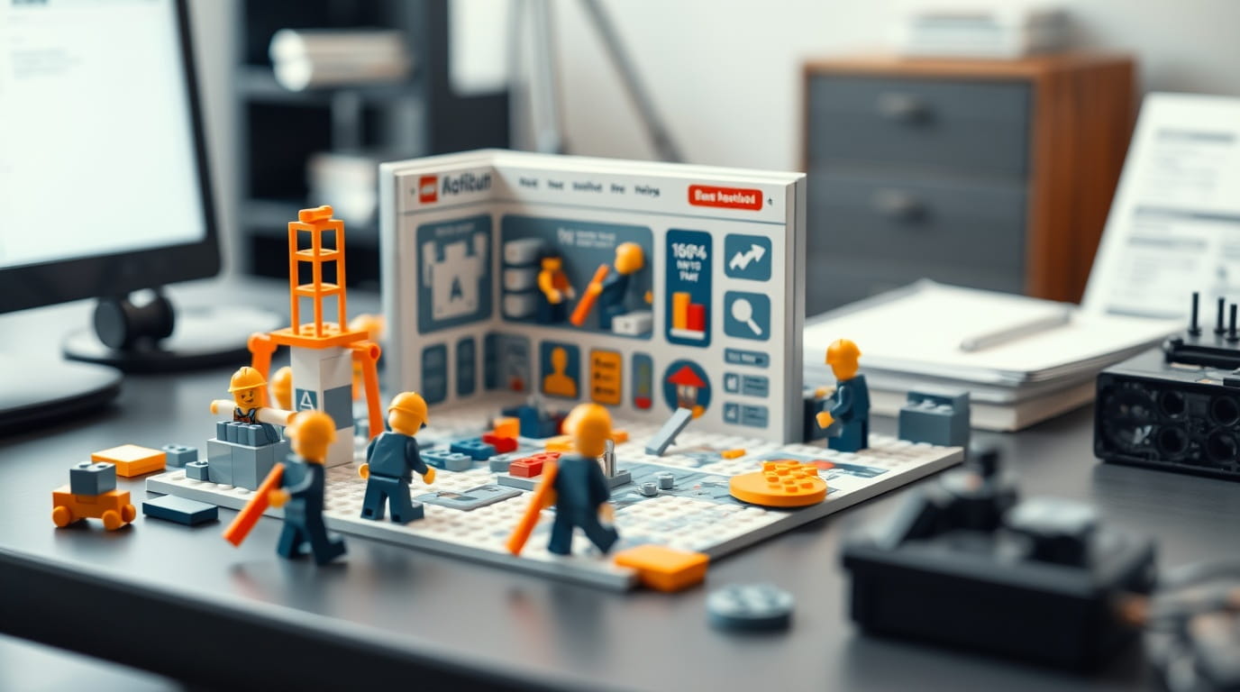 Técnicos construyendo un sitio web desde la arquitectura del sitio