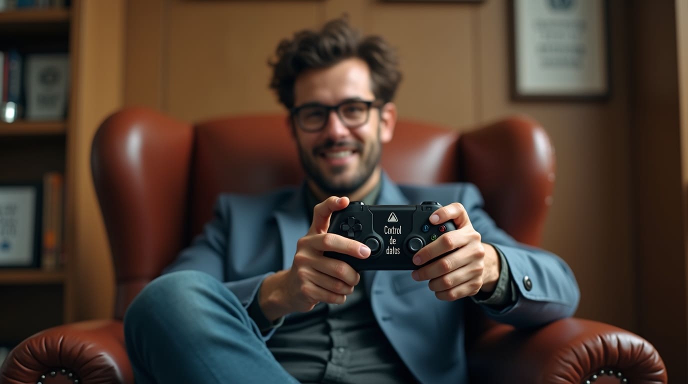 Usuario con el control en sus manos