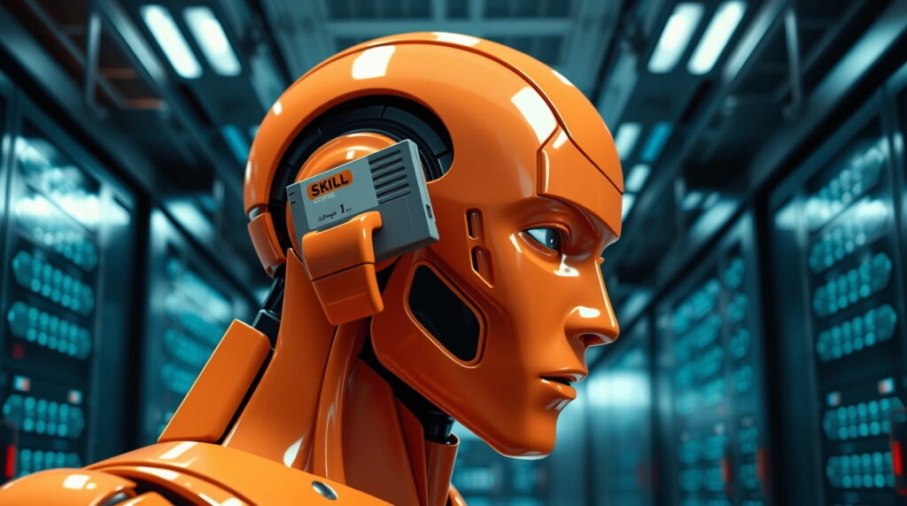 Inteligencia artificial con módulo de skill conectado a la cabeza