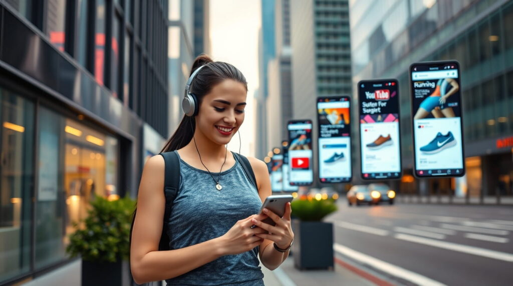 Mujer navegando por e-commerce para comprar en línea