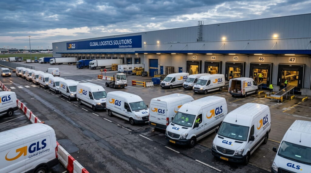CEDI de empresa internacional de paqueteria distribuyendo paquete en sus distintas rutas