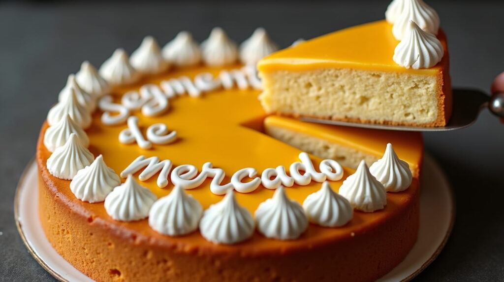 Pastel segmentado con rebanada