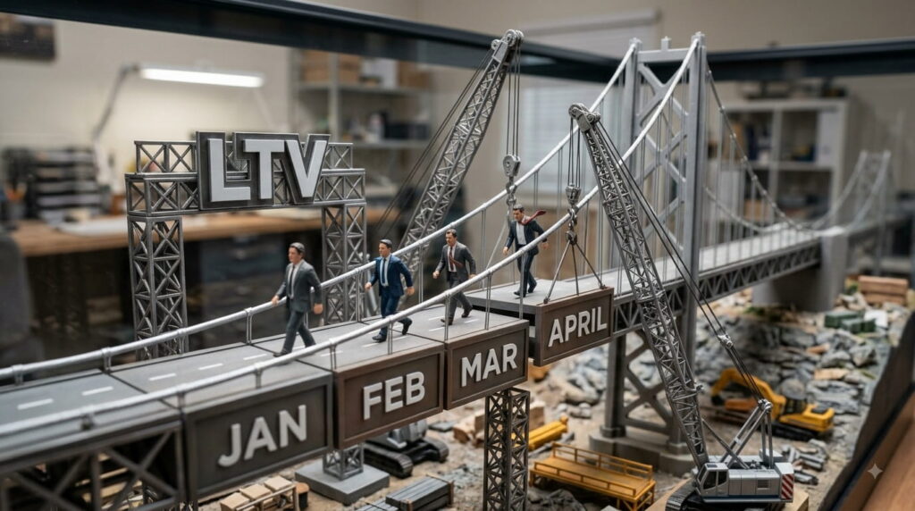 clientes caminando mes a mes sobre el LTV