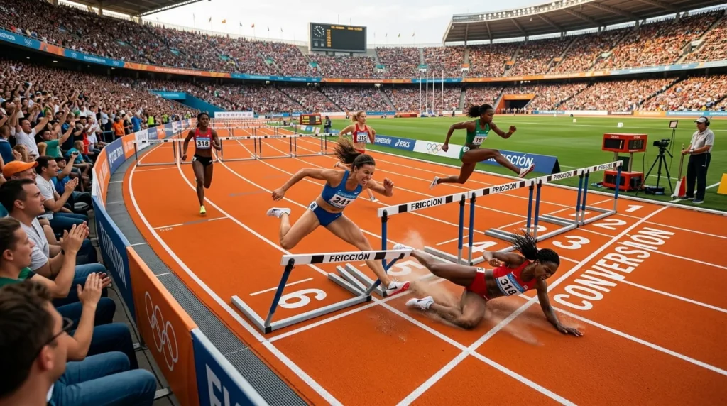 Carrera de conversión saltando fricción