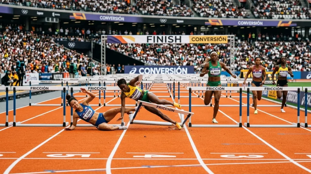 Carrera de conversión saltando fricción