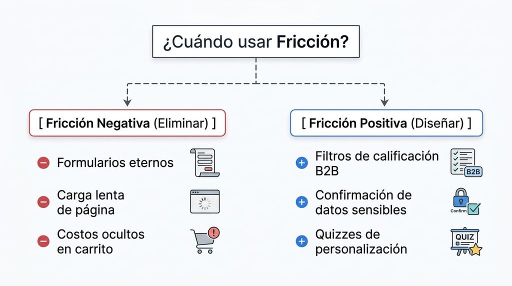 Cuando usar fricción positiva para mejorar la calificación de un lead