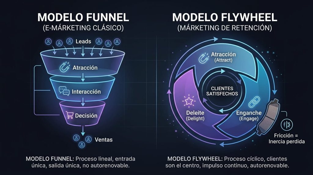 Modelo funnel versus modelo Flywheel